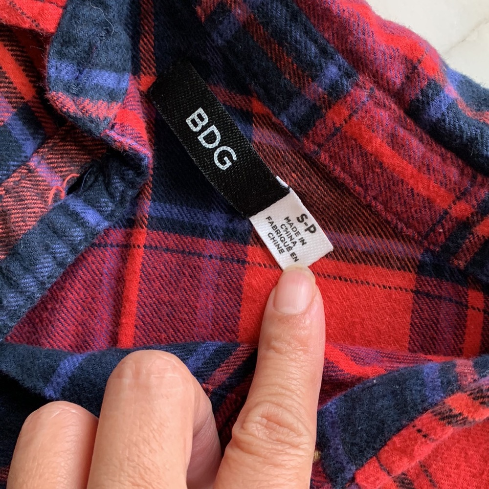 Bdg Red Button Down Flannel In Plaid - image 6